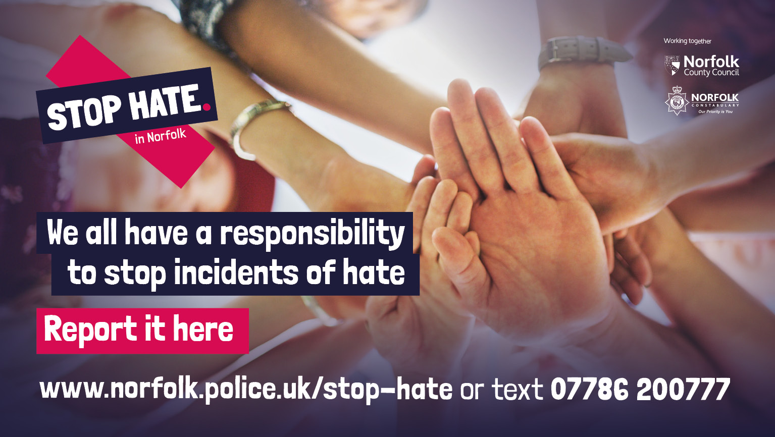 Stop Hate in Norfolk campaign banner