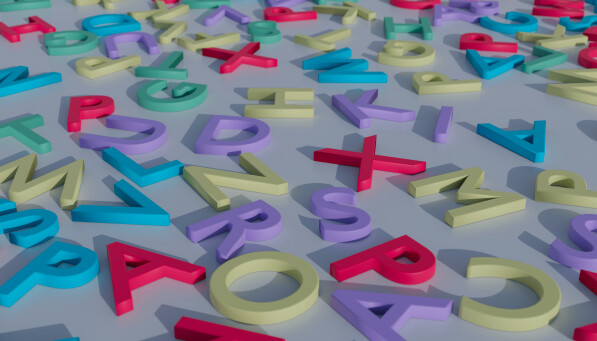 Random coloured letters