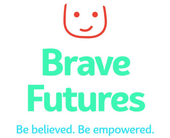 Brave Futures Logo with strap line Be believed. Be empowered