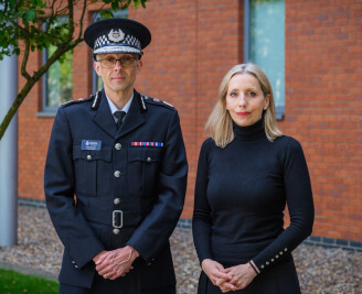 PCC Sarah Taylor and Chief Constable Paul Sanford