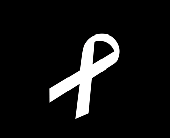 white ribbon on black background