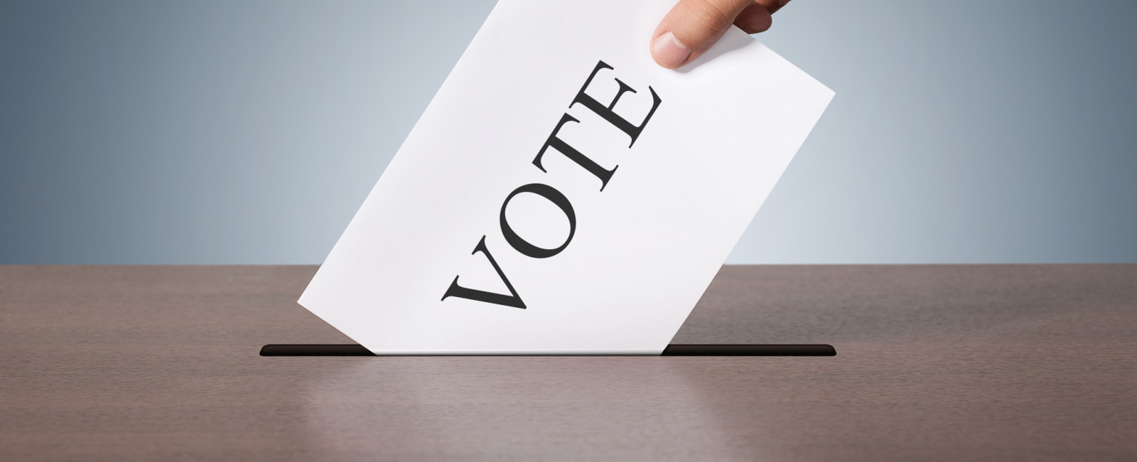 Ballot being placed in a box