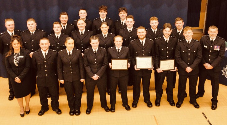 Group photo at passing out ceremony of police officers