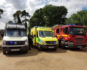Blue light vehicles - police, ambulance and fire service