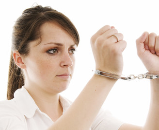 Female in handcuffs