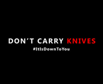 Written sign - don't carry knives