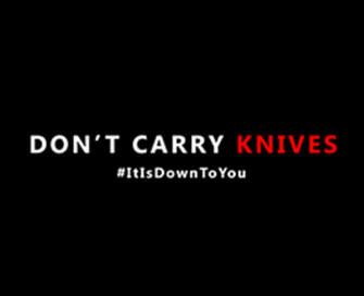 Written sign - don't carry knives