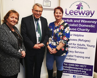 Former PCC Lorne Green visiting Leeway staff