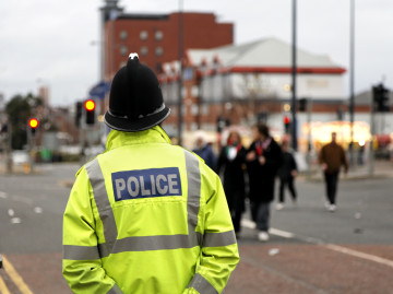 Police officer on patrol