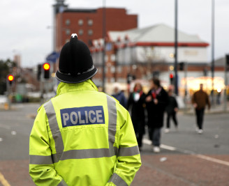 Police officer on patrol